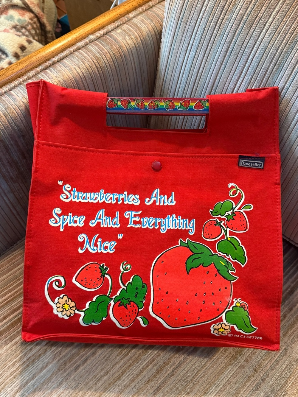 Vintage Red Strawberries Tote Bag